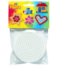 blíster 3 placas pegboards (cuadrada, redonda y hexagonal pequeñas) para hama beads midi