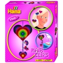 pack clips para el pelo (2500 piezas, 2 clips, cinta satén y placa pegboard) hama beads midi