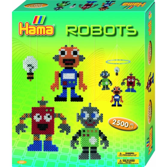 pack colgador robots  (2500 piezas, colgador, cuerda y 1 placa pegboard) hama beads midi