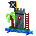 pack de inicio piratas (3000 piezas, 8 soportes y placa pegboard) hama beads midi
