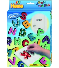 pack de incio abecedario (2000 piezas y 1 placa pegboard) hama beads midi