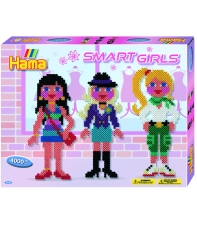 pack de inicio chicas smart  (4000 piezas y 2 placas pegboards) hama beads midi