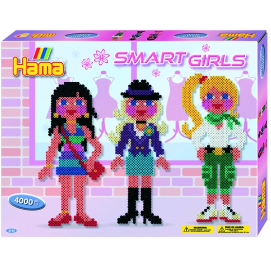 pack de inicio chicas smart  (4000 piezas y 2 placas pegboards) hama beads midi