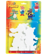 blíster 3 placas pegboards (cerdo, hipopótamo y cocodrilo) para hama beads midi
