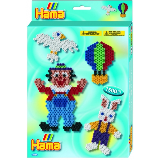 pack de inicio (1500 piezas y 1 placa pegboard) hama beads midi