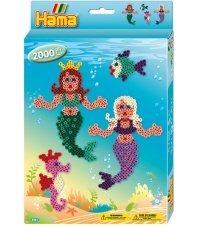 pack de inicio sirenas (2000 piezas y placa pegboard) hama beads midi