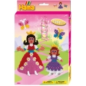 pack de inicio princesas (2000 piezas y placa pegboard) hama beads midi