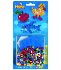 blister hexágono pequeño (450 piezas y 1 placa pegboard) hama beads midi