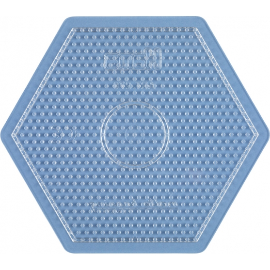placa pegboard hexagonal transparente 15 cm para hama beads midi