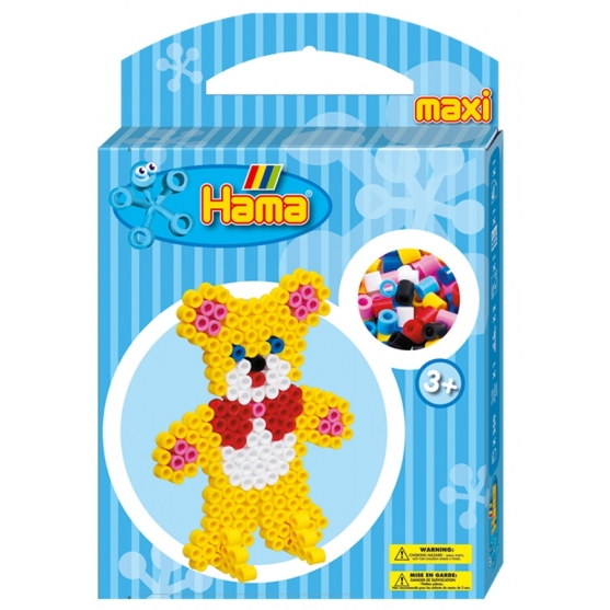 pack de inicio osito (350 piezas, 2 soportes y placa pegboard) hama beads maxi