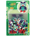 pack blister búho (250 piezas, 2 soportes y placa pegboard) hama beads maxi