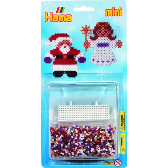 blister navidad (2000 piezas y 1 placa pegboard) hama beads mini