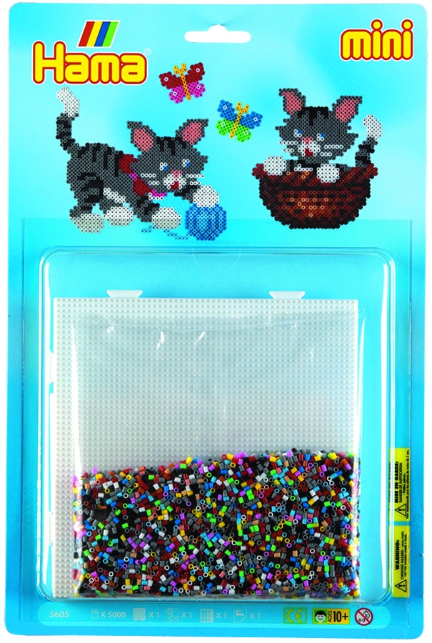 Retocar Abultar apodo Blister de iniciación a hama beads mini gatos, todo lo necesario para hacer  tus creaciones mini.