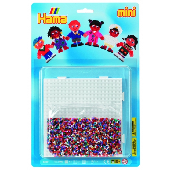 blister niños del mundo (5000 piezas y 1 placa pegboard ) hama beads mini