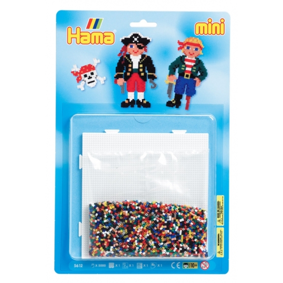 blister piratas (5000 piezas y 1 placa pegboard ) hama beads mini