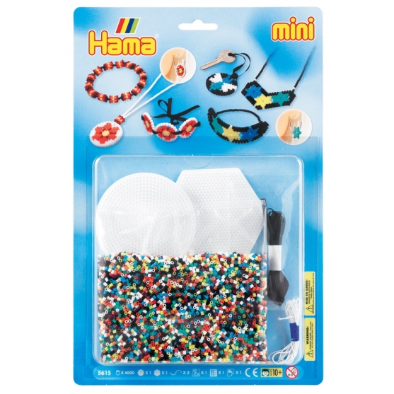 blister pulseras y colgantes (5000 piezas y 2 placas pegboards ) hama beads mini