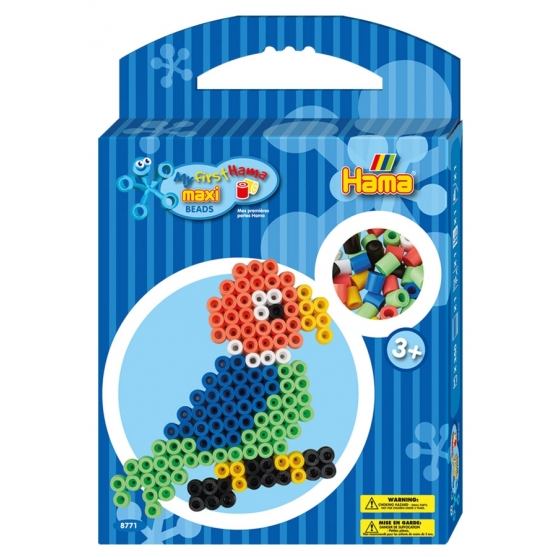 pack de inicio loro (350 piezas y placa pegboard) hama beads maxi