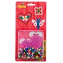 blister corazón pequeño rosa pastel (450 piezas y 1 placa pegboard) hama beads midi