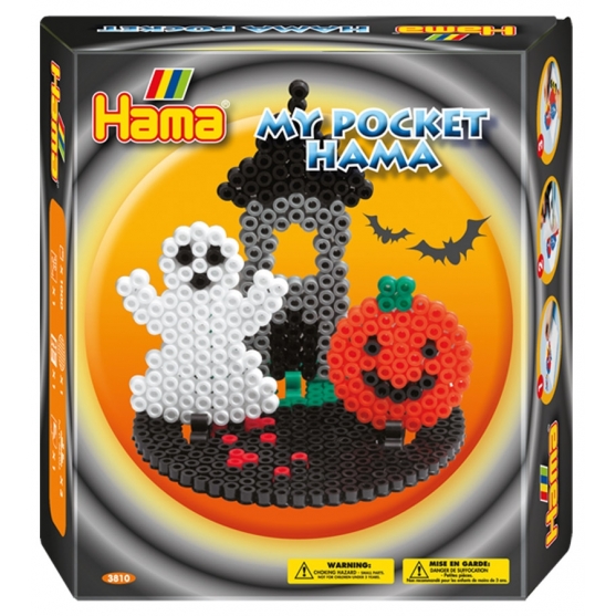 pack my pocket hama halloween (1000 piezas, 3 soportes y 1 placa pegboard) hama beads midi
