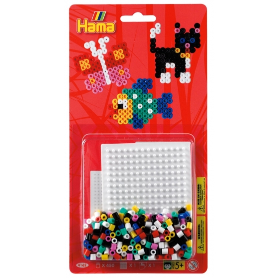 blister cuadrado pequeño  (450 piezas y 1 placa pegboard) hama beads midi