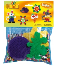 pack de inicio ratón (3000 piezas y 4 placas pegboards) hama beads midi