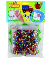 pack marco múltiple cuadrado y 1000 piezas hama beads midi