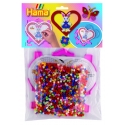 pack marco múltiple corazón y 1000 piezas hama beads midi