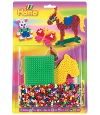 blister cuadrada y caballo (1100 piezas y 2 placas pegboards) hama beads midi