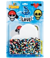 blister corazón (1100 piezas y 1 placa pegboard) hama beads midi