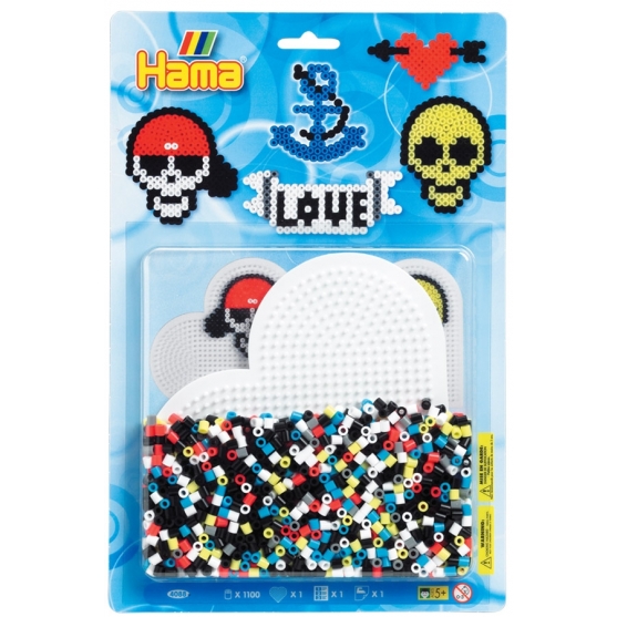 blister corazón (1100 piezas y 1 placa pegboard) hama beads midi