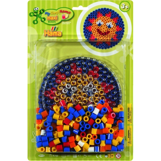 pack blister redonda (250 piezas y placa pegboard) hama beads maxi