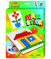 pack de inicio casa y flor (140 piezas y 1 placa pinboard) hama maxi stick