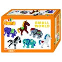 pack de inicio pequeño mundo elefante y poni (2000 piezas y 2 placas pegboards) hama beads midi