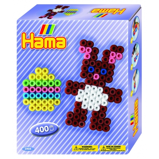 pack de inicio pascua (400 piezas y 1 placa pegboard) hama beads midi