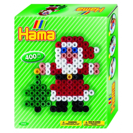 pack de inicio navidad (400 piezas y 1 placa pegboard) hama beads midi