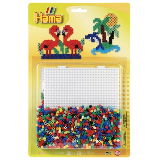 blister cuadrada (1100 piezas y 1 placa pegboard) hama beads midi