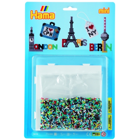 blister ciudades (5000 piezas y 1 placa pegboard ) hama beads mini