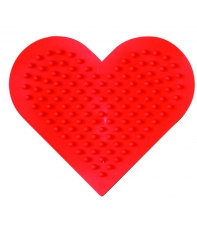 placa pegboard corazón pequeño roja para hama beads midi