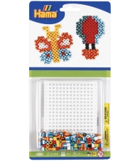 blister bicolor cuadrado (350 piezas y 1 placa pegboard) hama beads midi