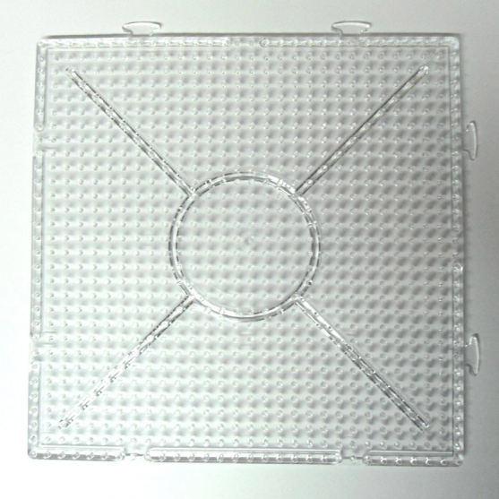 placa pegboard cuadrada trasparente 15 X15 cm conectable para nabbi y photopearls