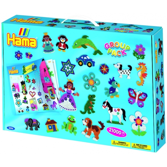 pack para grupos (21000 piezas y 21 placas pegboards) hama beads midi