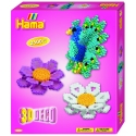 pack de inicio 3d deco (2500 piezas, adhesivo reutilizable, 1 soporte y 1 placa pegboard) hama beads midi