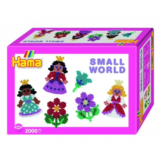 pack de inicio pequeño mundo princesa y flor (2000 piezas y 2 placas pegboards) hama beads midi