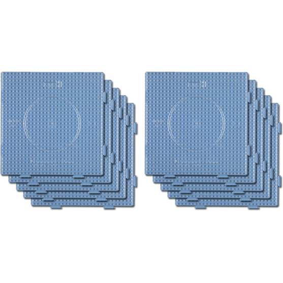 pack 10 placas pegboards cuadradas transparentes 15x15 cm conectables para hama beads midi