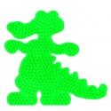 placa pegboard cocodrilo verde fluorescente para hama beads midi