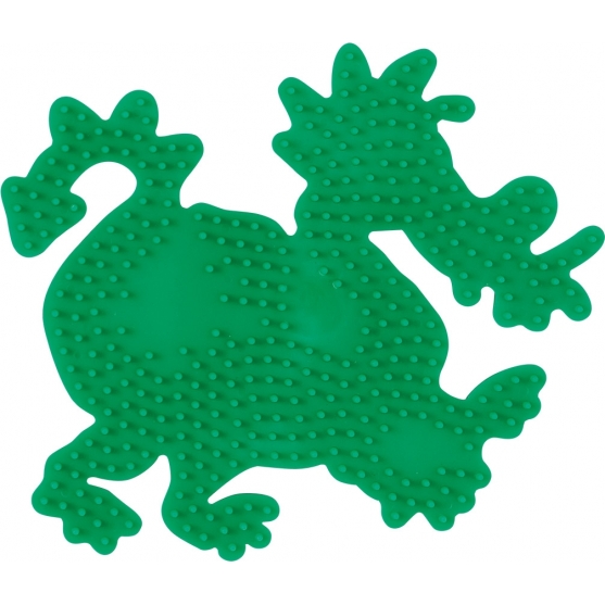 placa pegboard dragón verde fluorescente para hama beads midi
