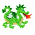 placa pegboard dragón verde fluorescente para hama beads midi