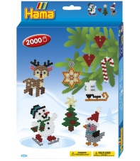 pack de inicio navidad 2 (2000 piezas y placa pegboard) hama beads midi