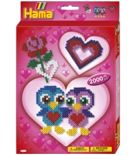 pack de inicio amor (2000 piezas y placa pegboard) hama beads midi