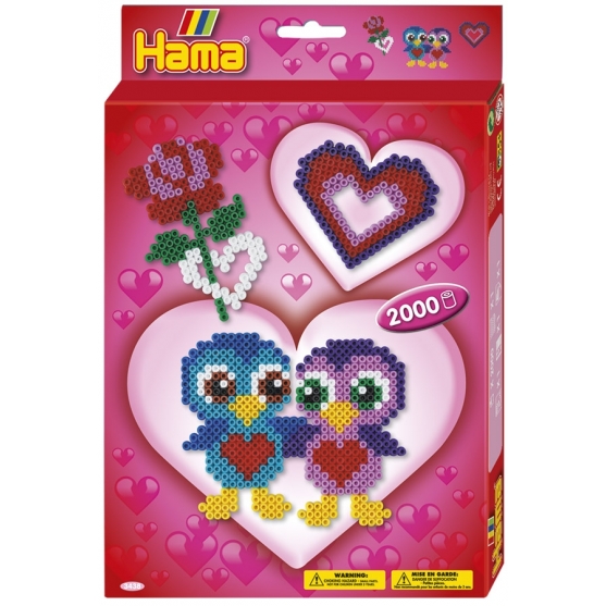 pack de inicio amor (2000 piezas y placa pegboard) hama beads midi